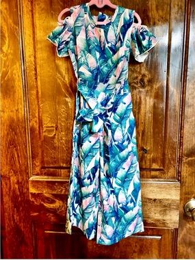 Tropical Print girls jumpsuit